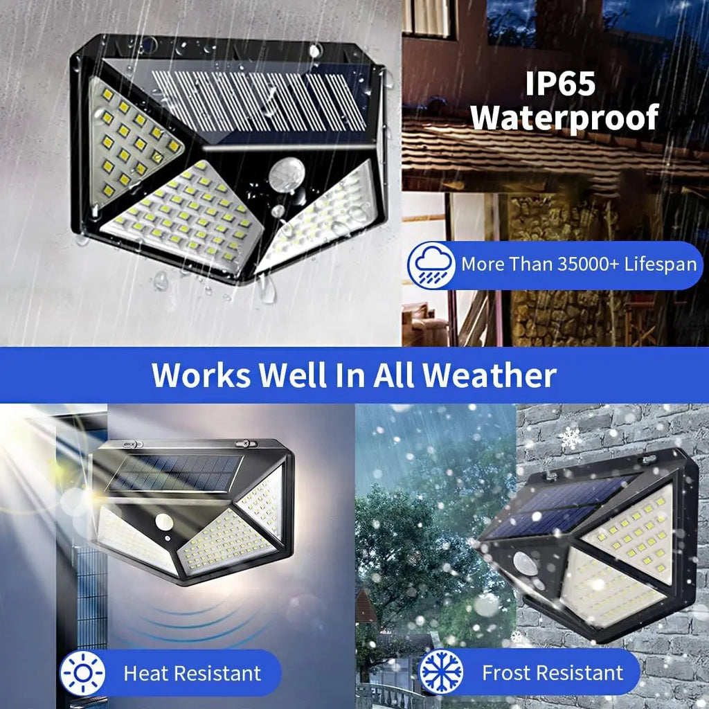 Solar Motion Sensor Spotlight — 100 LED