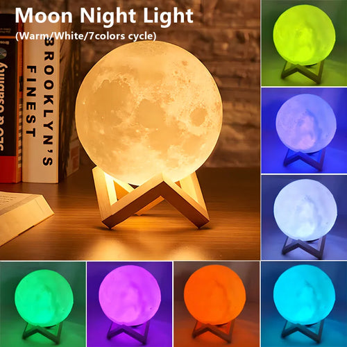 Moon Night Light — 3D LED Desk Light